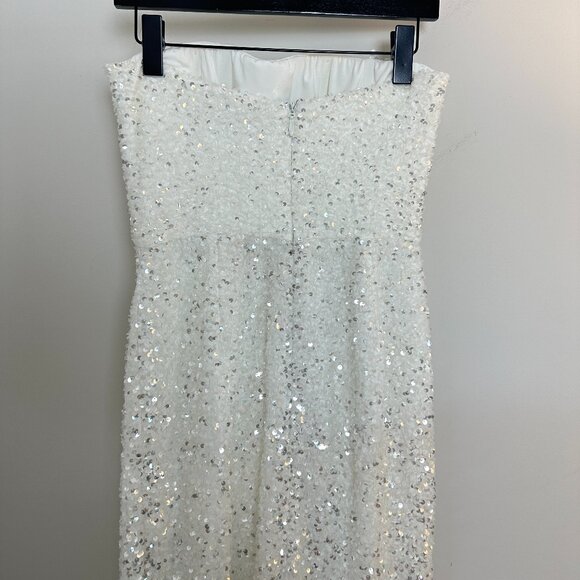 HELSI Leslie Strapless Sequin Column Midi Dress in White Size Medium - Picture 7 of 12